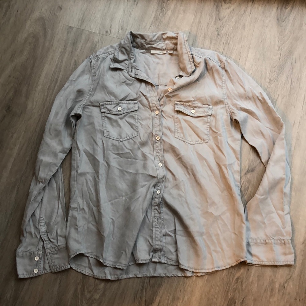 Gray button down shirt